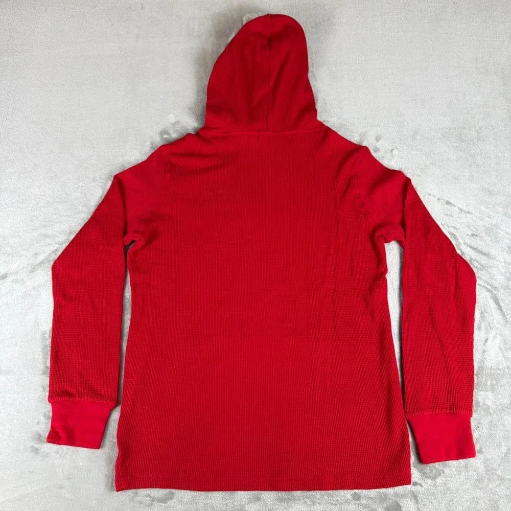 Polo Ralph Lauren Waffle Pullover Hoodie Mens Large Red Thermal Cotton New NWT